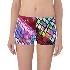 Multicolor Wall Mosaic Reversible Boyleg Bikini Bottoms by Sapixe