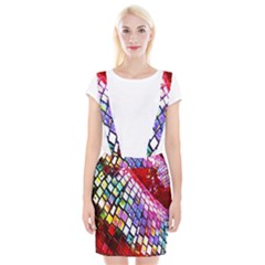 Multicolor Wall Mosaic Braces Suspender Skirt by Sapixe