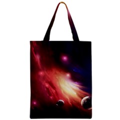 Nebula Elevation Zipper Classic Tote Bag by Sapixe