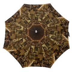 New York City At Night Future City Night Straight Umbrellas by Sapixe