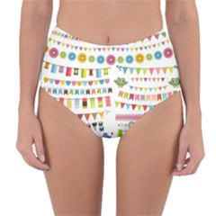 Owl Pattern Reversible High-waist Bikini Bottoms by Sapixe