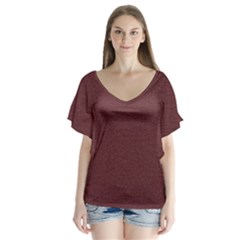 Seamless Texture Tileable Book V-neck Flutter Sleeve Top by Sapixe