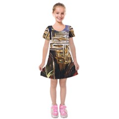 Ceramics Of Ancient Land 8 Kids  Short Sleeve Velvet Dress by bestdesignintheworld
