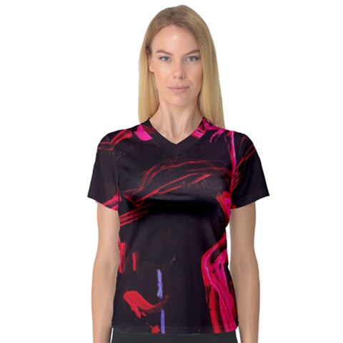 Calligraphy 4 V-neck Sport Mesh Tee by bestdesignintheworld