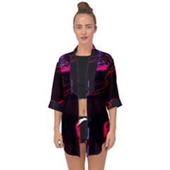 Calligraphy 4 Open Front Chiffon Kimono by bestdesignintheworld
