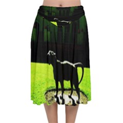 Guard 3 Velvet Flared Midi Skirt by bestdesignintheworld