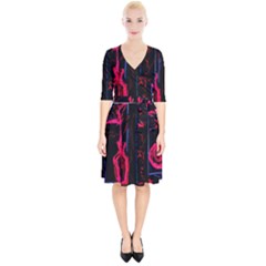 Calligraphy Wrap Up Cocktail Dress by bestdesignintheworld