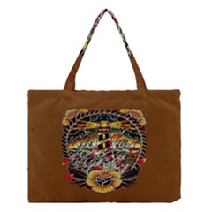 Tattoo Art Print Traditional Artwork Lighthouse Wave Medium Tote Bag by Sapixe