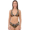 Tattoo Art Print Traditional Artwork Lighthouse Wave Double Strap Halter Bikini Set View1