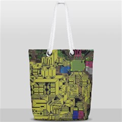 Technology Circuit Board Full Print Rope Handle Tote (small) by Sapixe