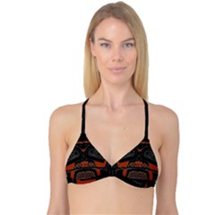 Traditional Northwest Coast Native Art Reversible Tri Bikini Top by Sapixe