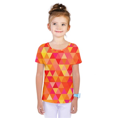 Triangle Tile Mosaic Pattern Kids  One Piece Tee by Sapixe