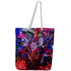 Gift From Africa And Rhino Full Print Rope Handle Tote (large) by bestdesignintheworld