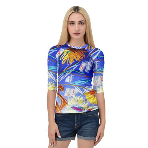 Dscf1385 - Sunflowers In Ceramic Jur Quarter Sleeve Raglan Tee by bestdesignintheworld