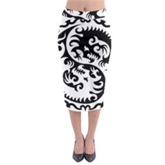 Ying Yang Tattoo Midi Pencil Skirt by Sapixe
