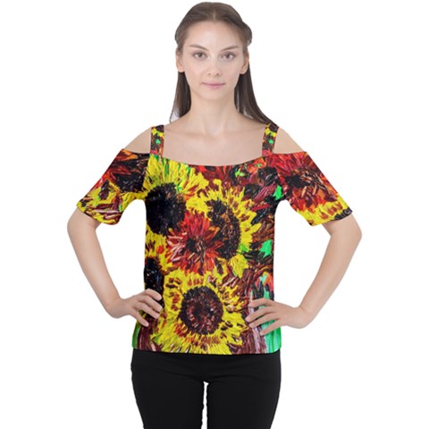 Sunflowers In Elizabeth House Cutout Shoulder Tee by bestdesignintheworld