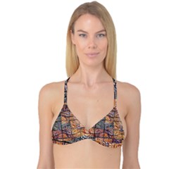 Wooden Blocks Detail Reversible Tri Bikini Top by Sapixe