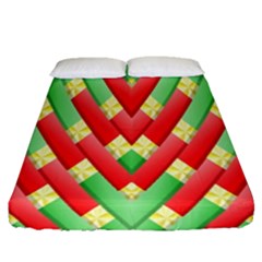 Christmas Geometric 3d Design Fitted Sheet (queen Size) by Sapixe
