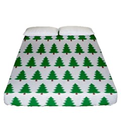 Christmas Background Christmas Tree Fitted Sheet (queen Size) by Sapixe