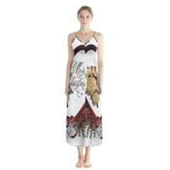 Christmas Décor Decoration Winter Button Up Chiffon Maxi Dress by Sapixe