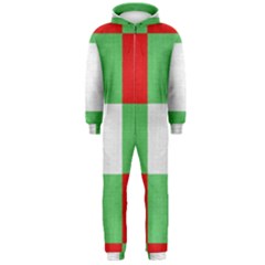 Fabric Christmas Colors Bright Hooded Jumpsuit (men)  by Sapixe