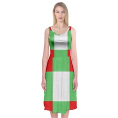 Fabric Christmas Colors Bright Midi Sleeveless Dress by Sapixe
