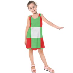 Fabric Christmas Colors Bright Kids  Sleeveless Dress by Sapixe