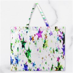 Star Abstract Advent Christmas Zipper Large Tote Bag by Sapixe