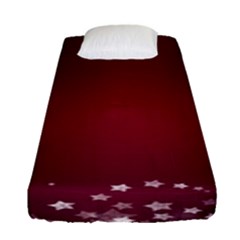 Star Background Christmas Red Fitted Sheet (single Size) by Sapixe