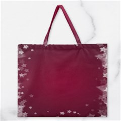 Star Background Christmas Red Zipper Large Tote Bag by Sapixe