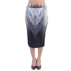 Feather Graphic Design Background Velvet Midi Pencil Skirt by Sapixe