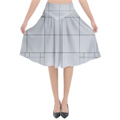 Abstract Architecture Contemporary Flared Midi Skirt by Sapixe