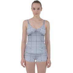 Abstract Architecture Contemporary Tie Front Two Piece Tankini by Sapixe