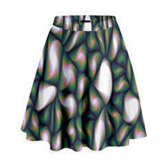 Fuzzy Abstract Art Urban Fragments High Waist Skirt by Sapixe