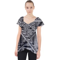 Architecture Stairs Steel Abstract Lace Front Dolly Top by Sapixe