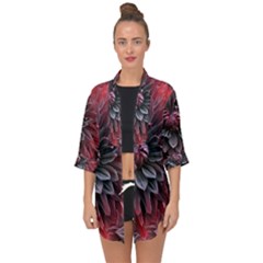 Flower Fractals Pattern Design Creative Open Front Chiffon Kimono by Sapixe