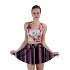 Shades Of Pink And Black Striped Pattern Mini Skirt by yoursparklingshop