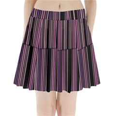 Shades Of Pink And Black Striped Pattern Pleated Mini Skirt by yoursparklingshop