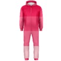 Pink Scarlet Gradient Stripes Pattern Hooded Jumpsuit (Men)  View1