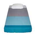 Blue Gray Striped Pattern Horizontal Stripes Fitted Sheet (Single Size) View1