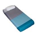 Blue Gray Striped Pattern Horizontal Stripes Fitted Sheet (Single Size) View2
