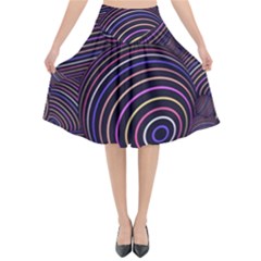 Abtract Colorful Spheres Flared Midi Skirt by Modern2018
