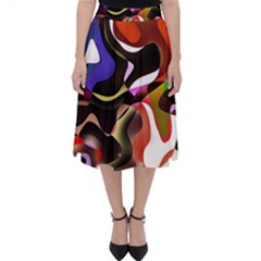 Abstract Full Colour Background Folding Skater Skirt by Modern2018
