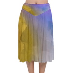 Abstract Smooth Background Velvet Flared Midi Skirt by Modern2018