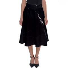 Black Marble Tiles Rock Stone Statues Perfect Length Midi Skirt by Simbadda