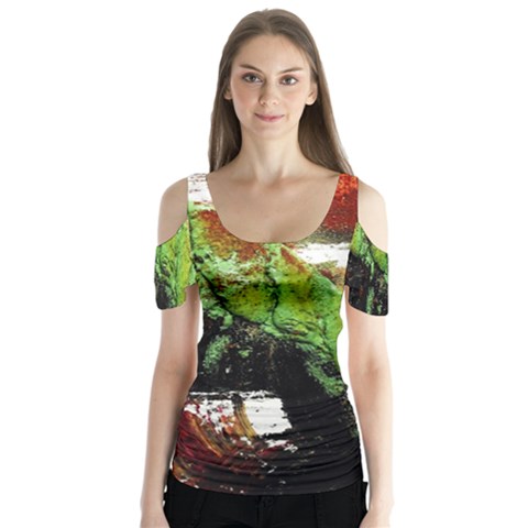 Collosium   Swards And Helmets 3 Butterfly Sleeve Cutout Tee  by bestdesignintheworld