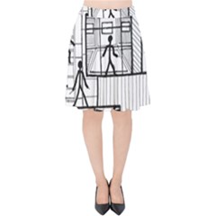 Drawing Velvet High Waist Skirt by ValentinaDesign