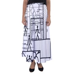 Drawing Flared Maxi Skirt by ValentinaDesign