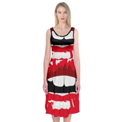 Sexy Lips Midi Sleeveless Dress by StarvingArtisan