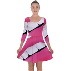 Smile Quarter Sleeve Skater Dress by StarvingArtisan